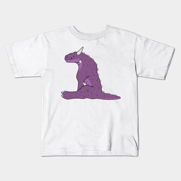 Sleeping Purple Dragon Kids T-Shirt by DoodleArtzz